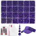 Tatiwoo 20000Pcs Roland Purple Flatback Jelly Resin Rhinestones – Mixed Sizes for Crafts & DIY