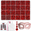 Tatiwoo 20000Pcs Ruby Red Flatback Jelly Resin Rhinestones – Mix Sizes for DIY Crafting