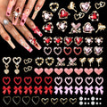 Tatiwoo 220 Pcs Valentines Gold Bow Heart Nail Charms – Y2K Nail Art Jewelry for Valentine’s Day