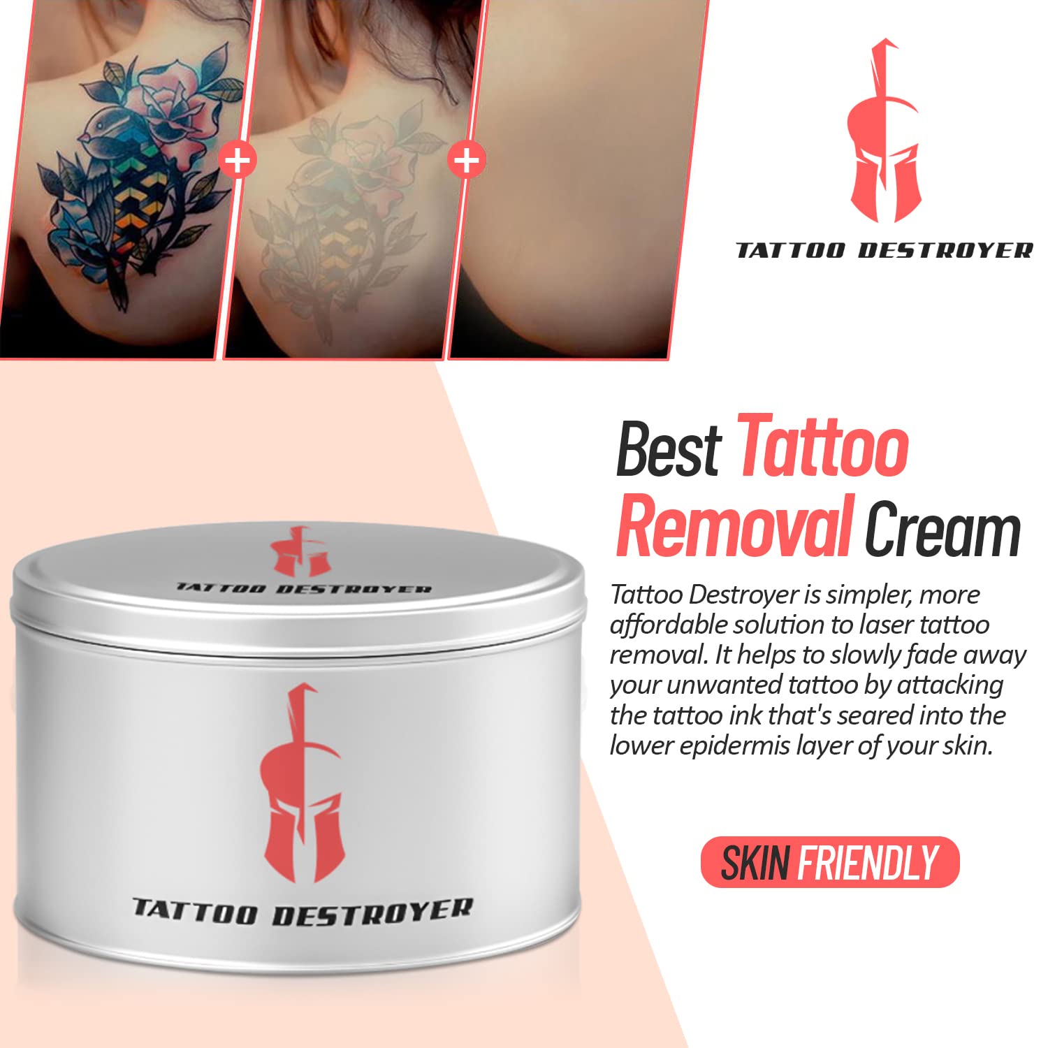 Tattoo Destroyer: Natural Fading Cream for Tattoo Removal – 3 Month Supply