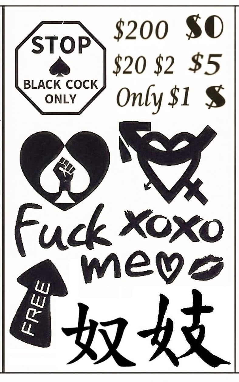 Tavens BBC Queen of Spades QoS 4 Sheets Temporary Tattoos – 57 Counts, 15x21cm