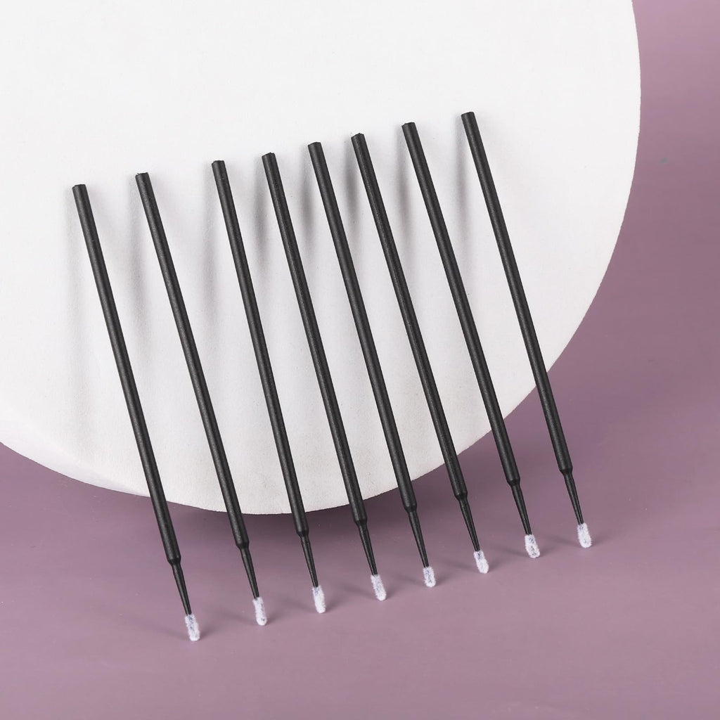Tbestmax 2000 Pcs Micro Applicator Brush & Micro Swabs for Eyelash Extensions – Disposable Mascara Wands (Black)