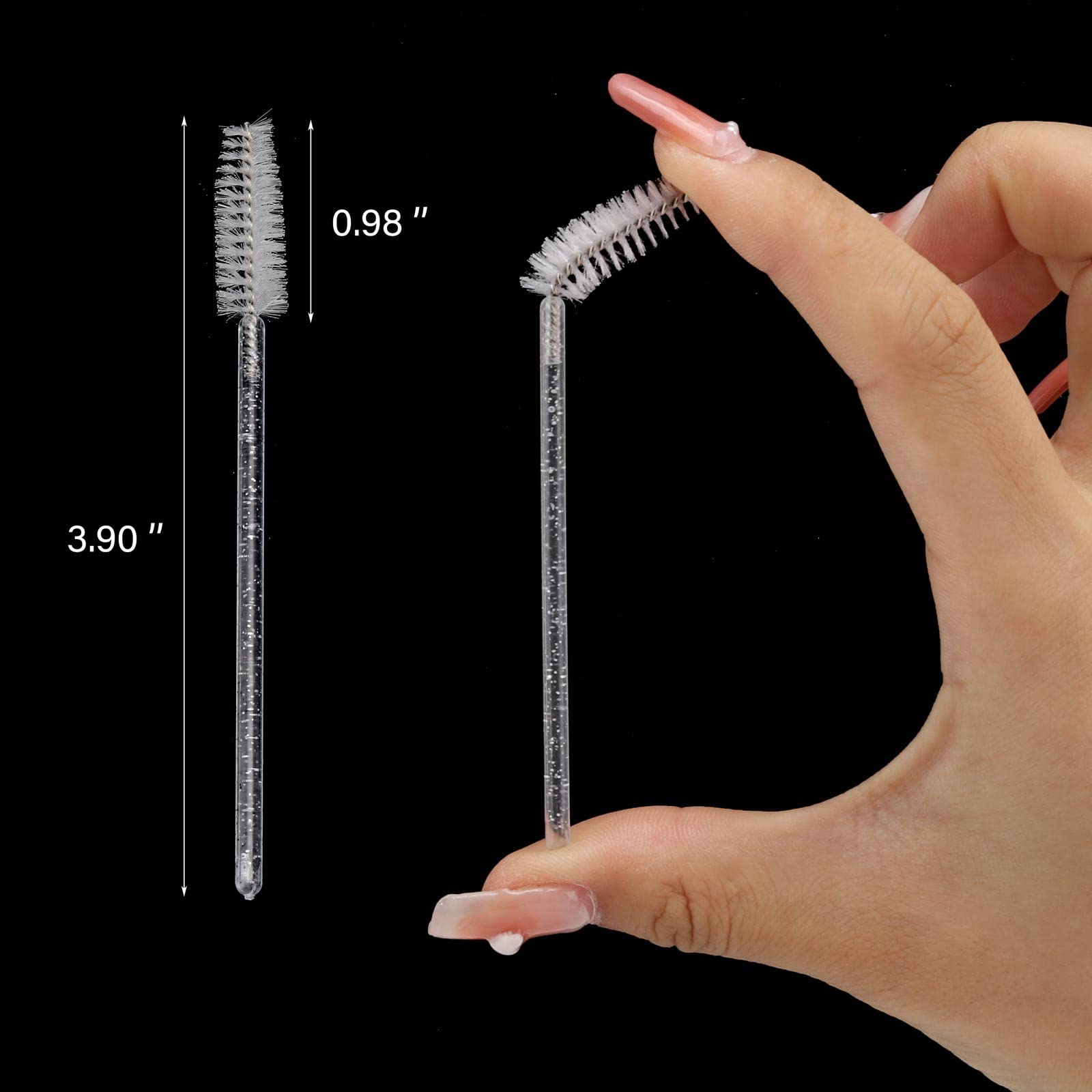 Tbestmax 300 Pcs Disposable Mascara Wands – Crystal Spoolies for Lash Extensions (White) Pack of 2