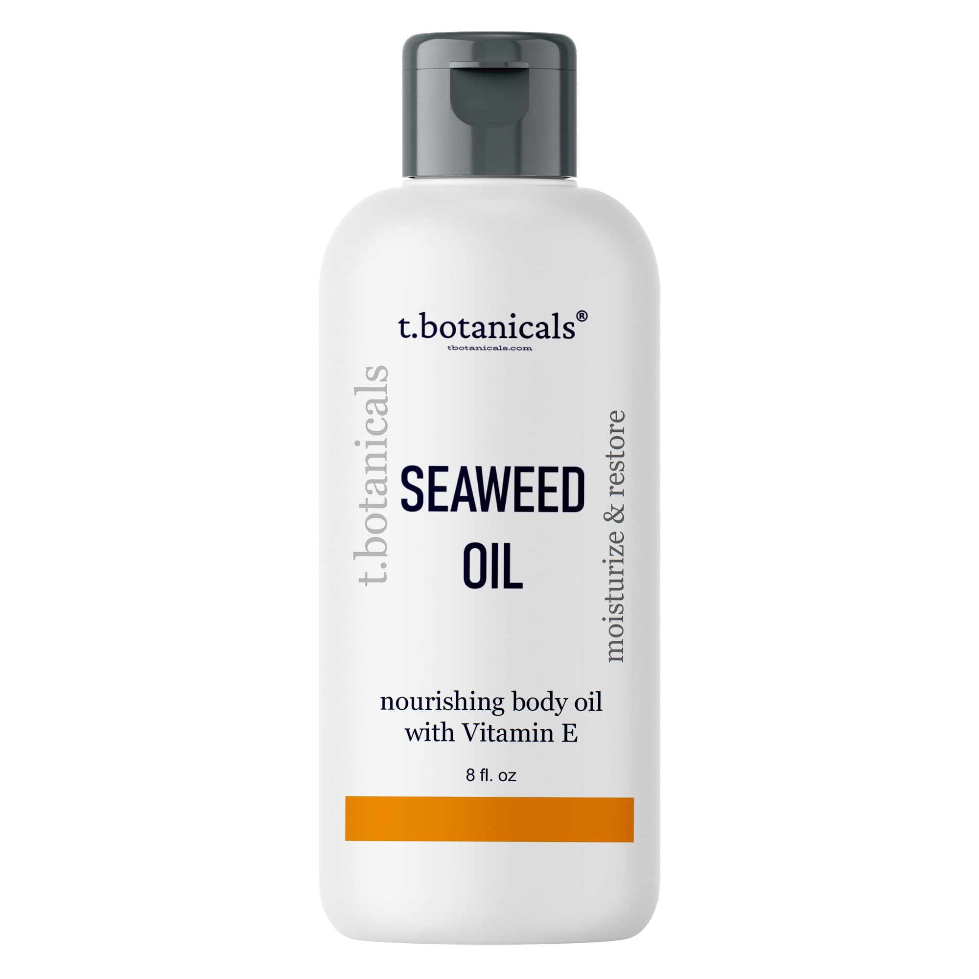 t.botanicals Seaweed Body Oil 8 oz – Fast-Absorbing, Non-Greasy Moisturizer (Citrus)