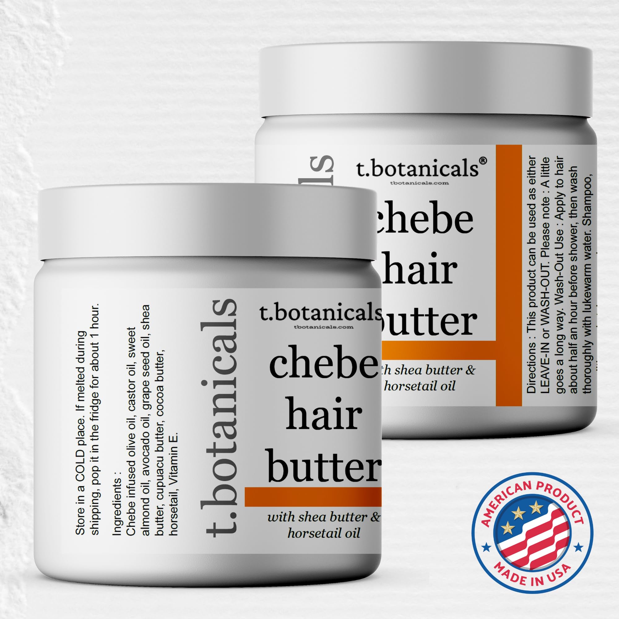 t.botanicals Chebe Hair Oil & Butter Set – All Natural Lavender Scent for Thick, Coarse Hair