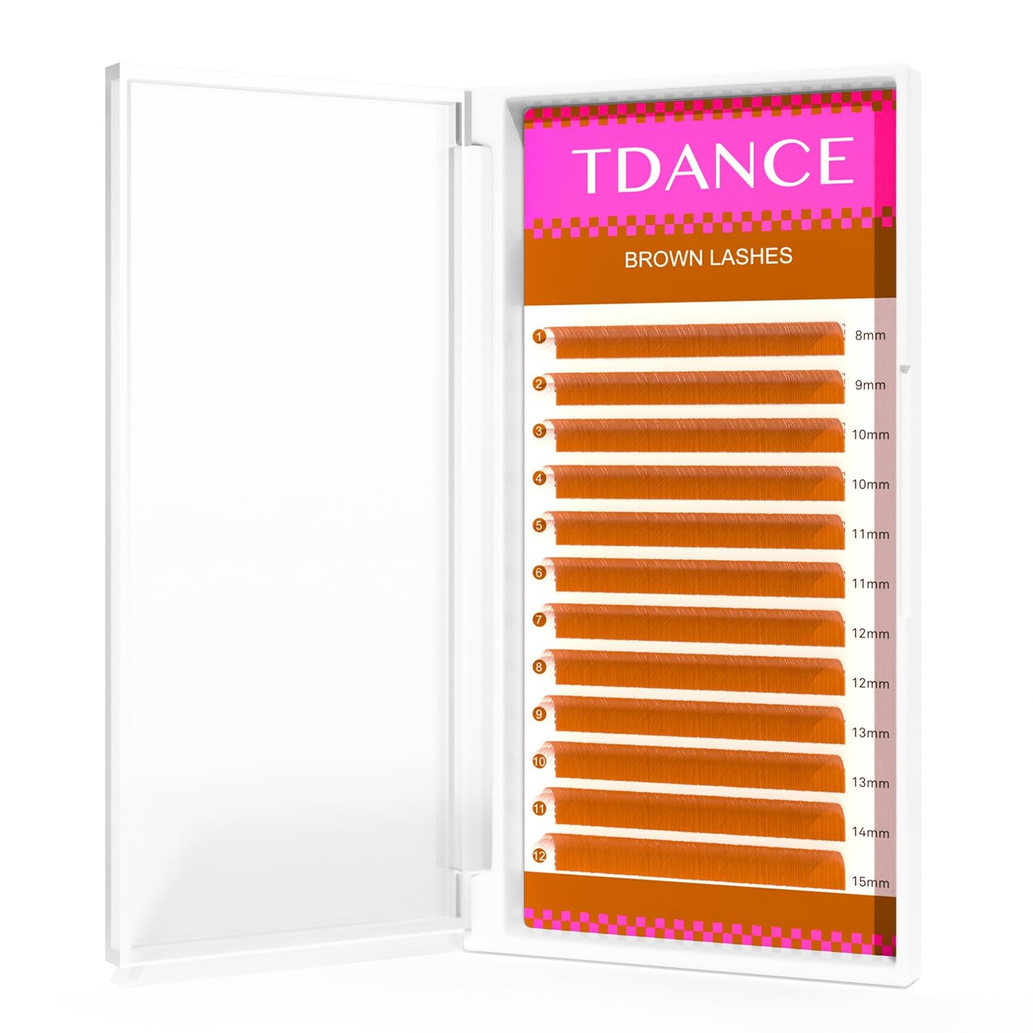 TDANCE Brown Lash Extensions 0.03/0.05/0.07mm - C/D Curl Premium Light Brown (8-15mm)