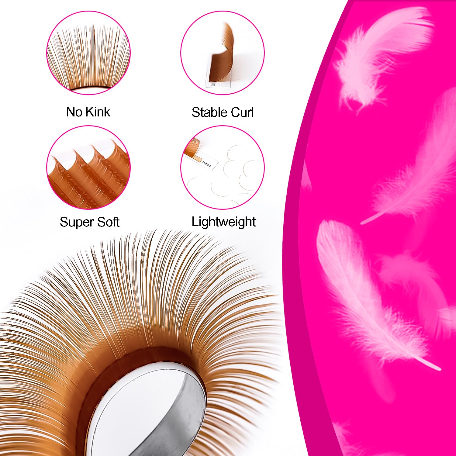 TDANCE Brown Colored Lash Extensions – 0.03/0.05/0.07mm, C/D Curl, 8–15mm | Premium Salon Lashes