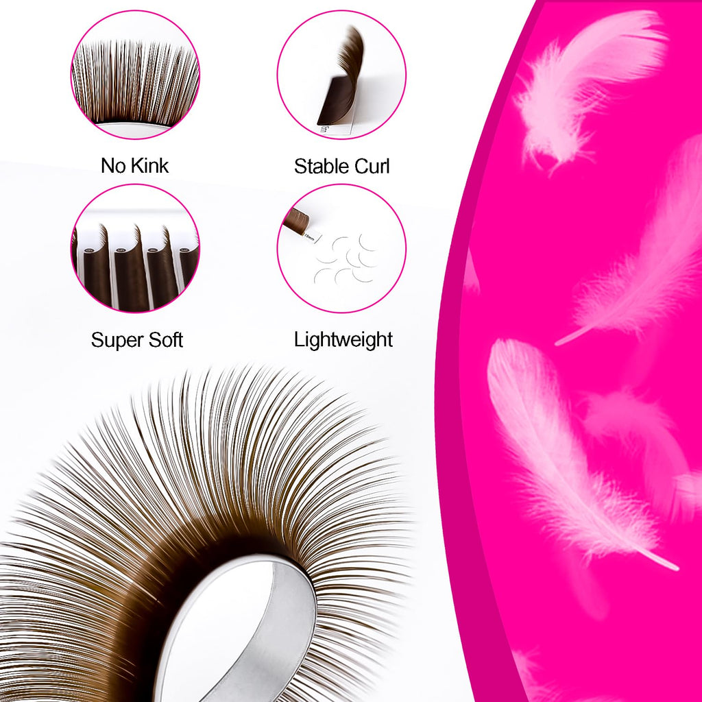 TDANCE Dark Brown Lash Extensions 0.05 J Curl – Premium PBT Color Lashes