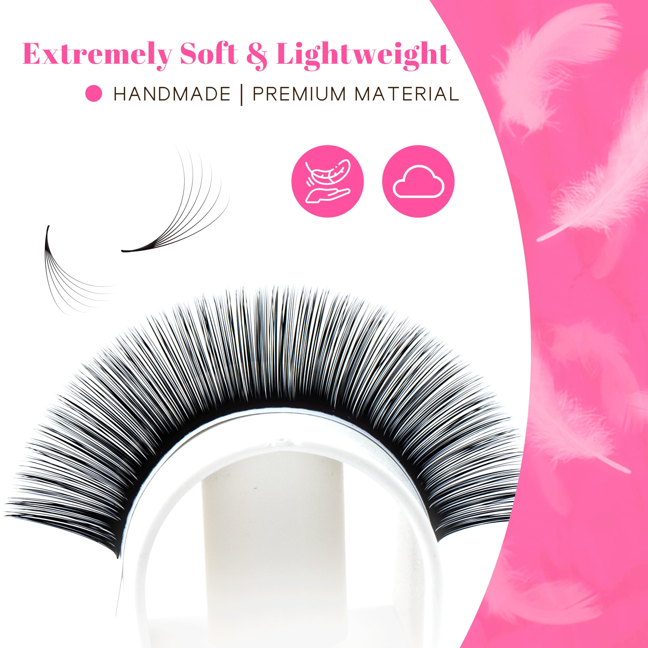 TDANCE Cashmere Easy Fan Lash Extensions – Self-Fanning Mega Volume 0.03mm CC 20-25mm