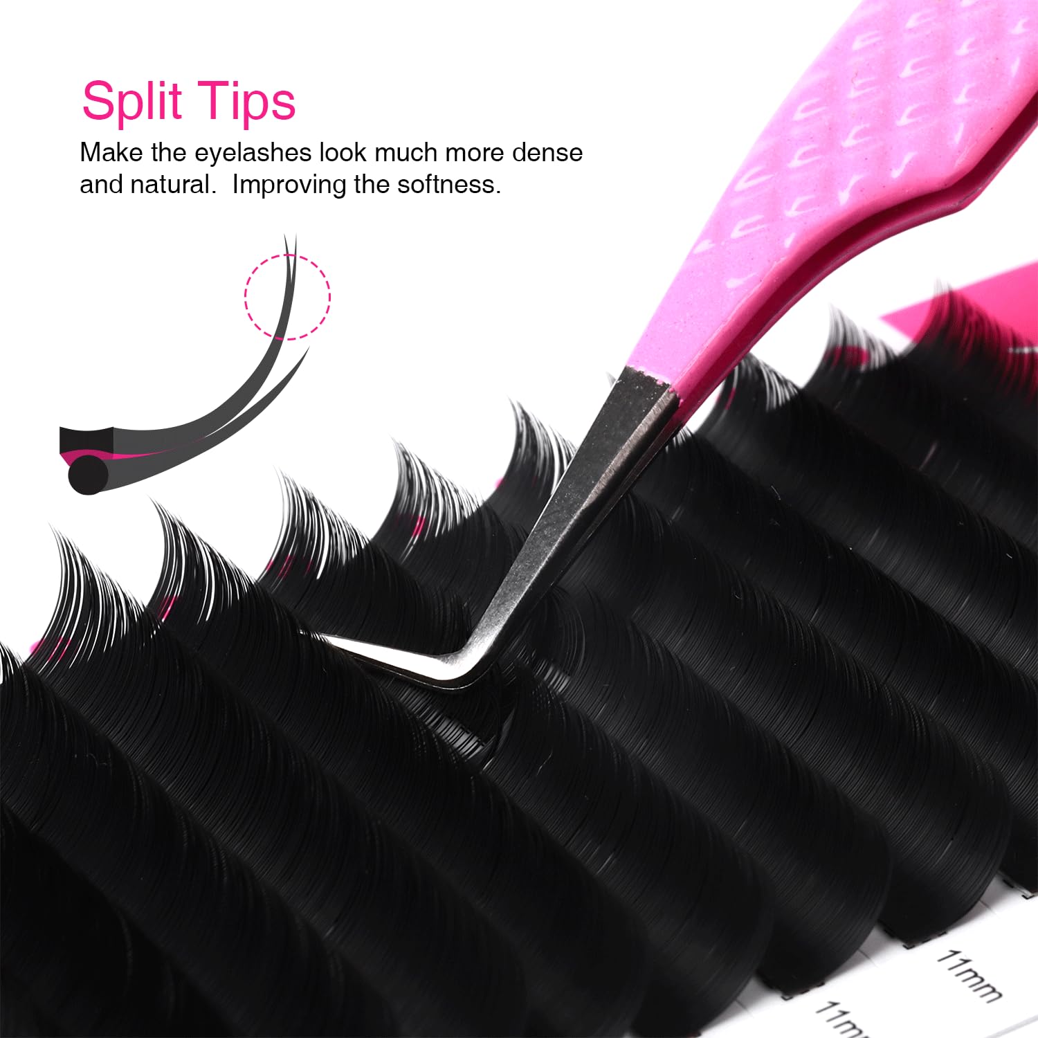 TDANCE Flat Lashes Ellipse Extensions 0.15/0.2mm – Ultra-Light Air Flat Lashes for Salon Use