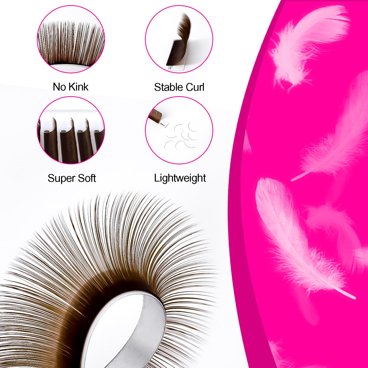TDANCE Dark Brown Lash Extensions – 0.03/0.05/0.07mm, C/D Curl, 8–15mm