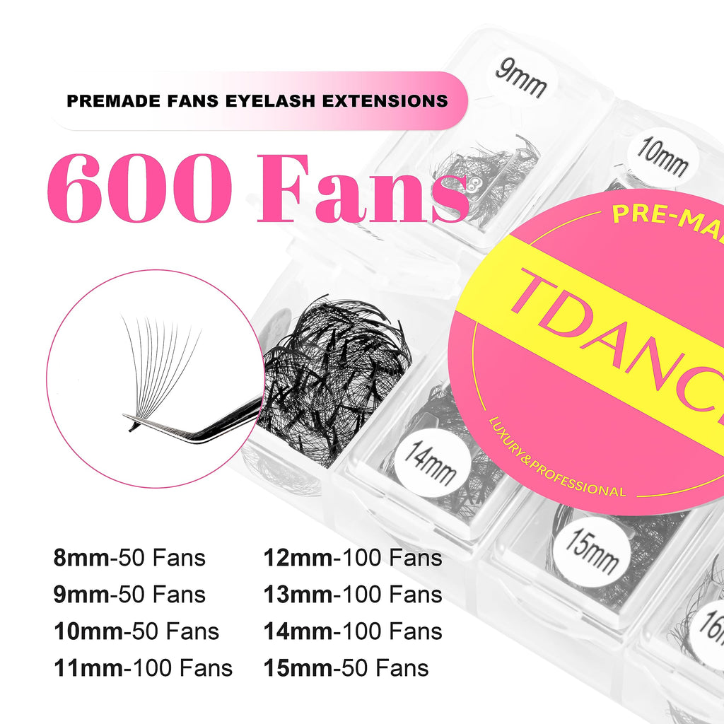 TDANCE 600-Premade Lash Fans | Natural & Volume Mixed Length 5D-24D C/D Curl Loose Fans