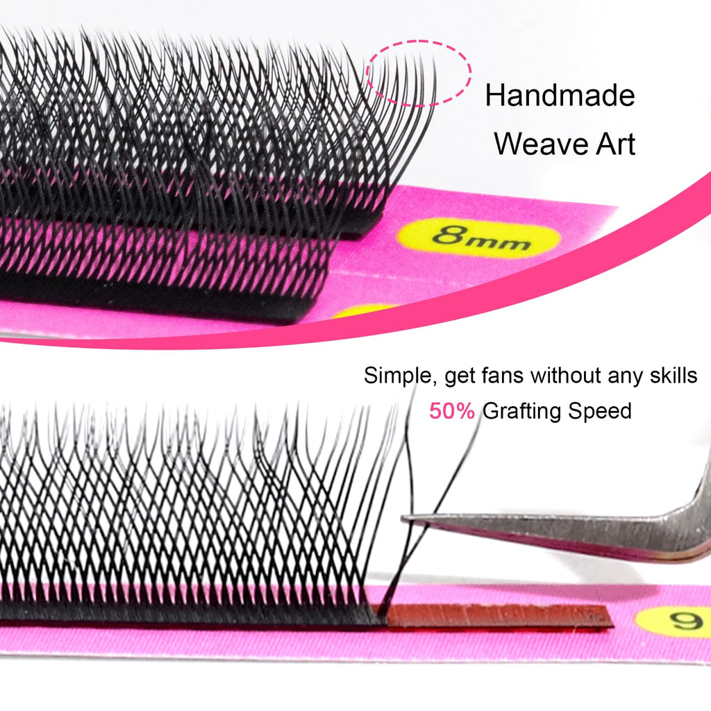 TDANCE YY Lash Extensions Premade Fans – W Lashes (W-5D-0.07-C, 11mm)