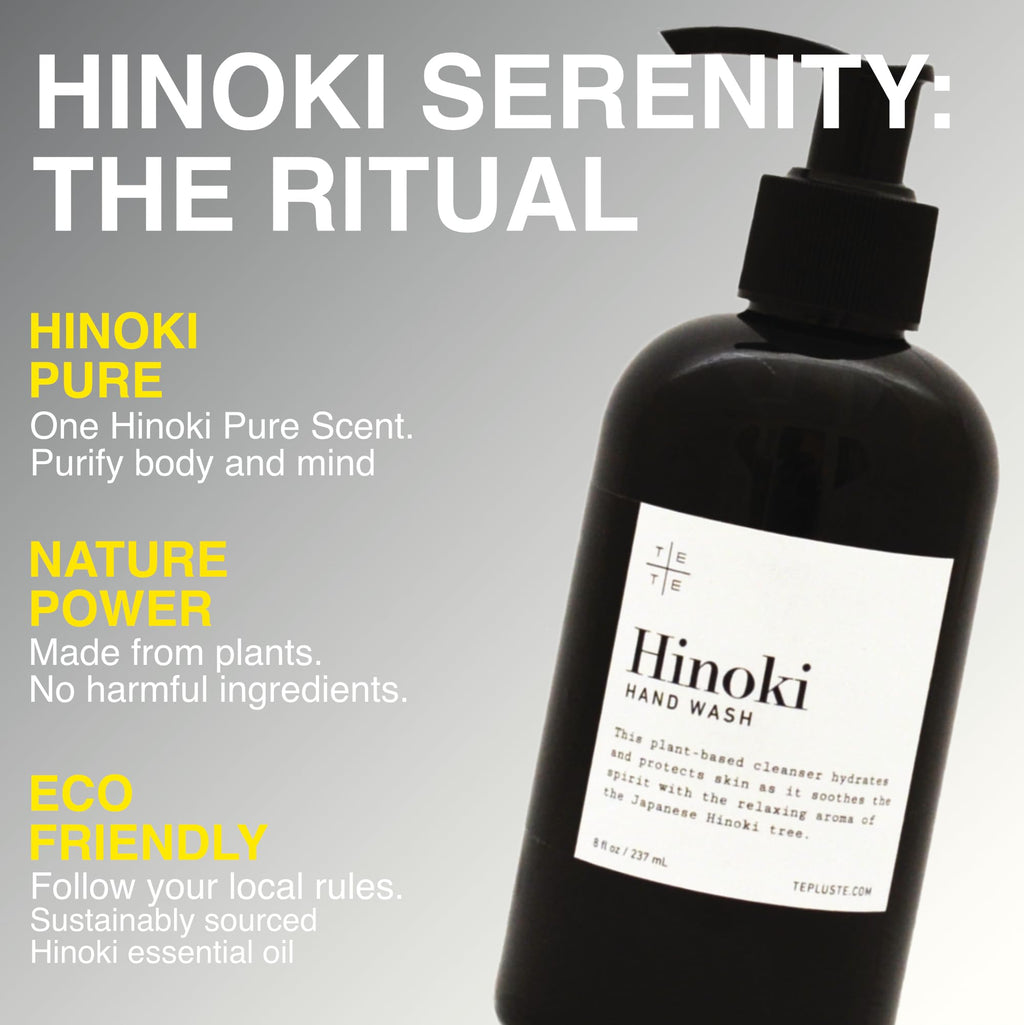 TE + TE Hinoki Hand Wash with Pure Japanese Hinoki Essential Oil | Gentle Plant-Based Cleanser