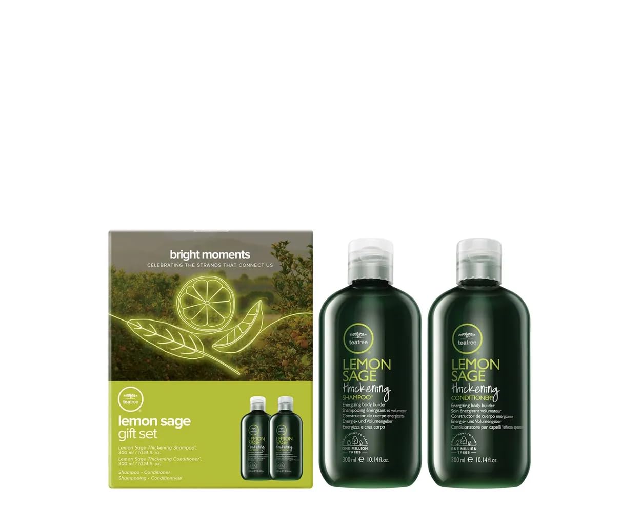 Tea Tree Lemon Sage Gift Set – Volumizing Shampoo & Conditioner for Fine Hair