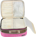 Teamoy Travel Makeup Brush Case – Portable Organizer Pouch with Handle (Pink)