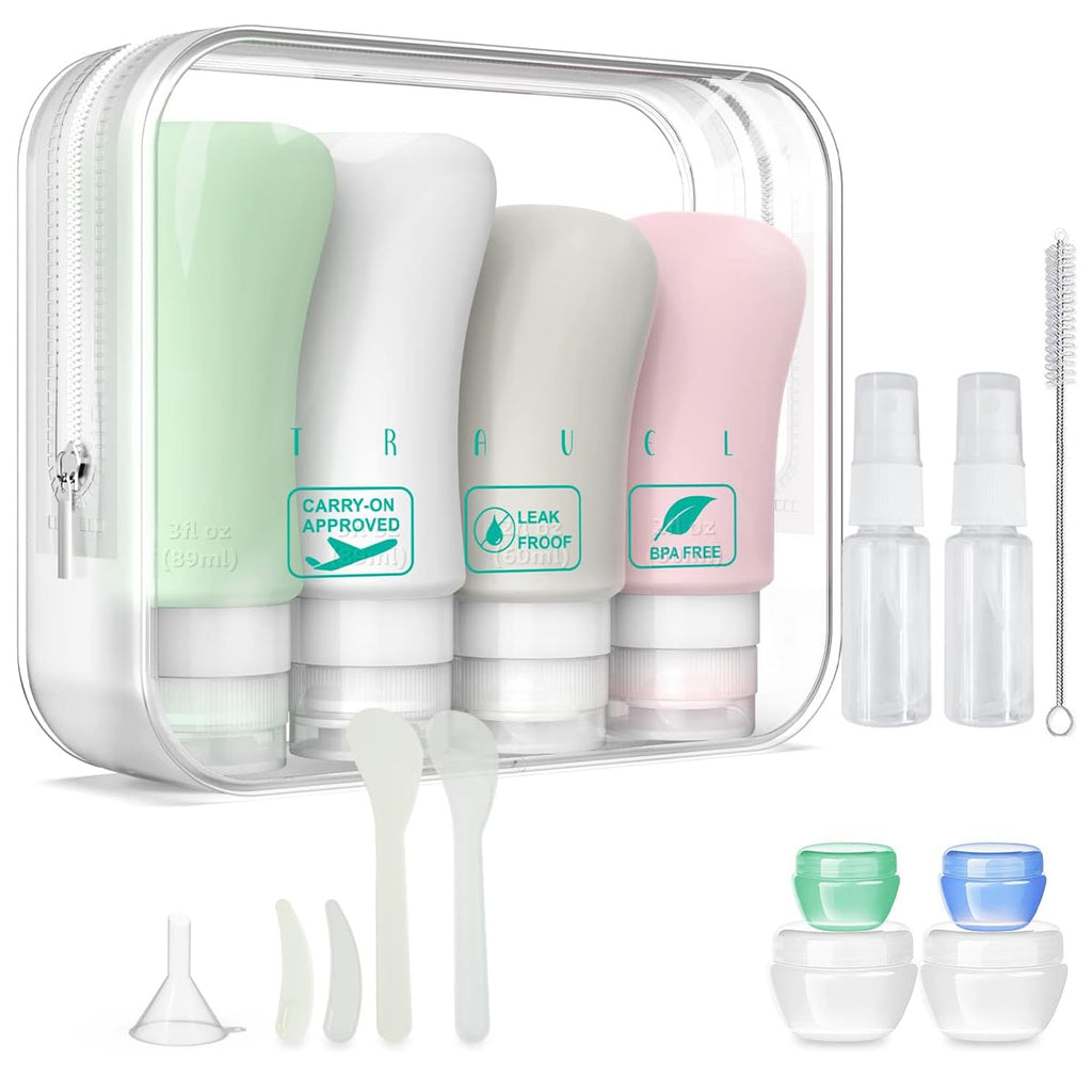Teapile 20-Pack Travel Bottles Set – 3oz & 2oz Leak-Proof Toiletries Kit