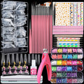 Teenitor Acrylic Fake Nails Kit — Press On Nails with Clear Coffin Tips, Stands & Art Supplies