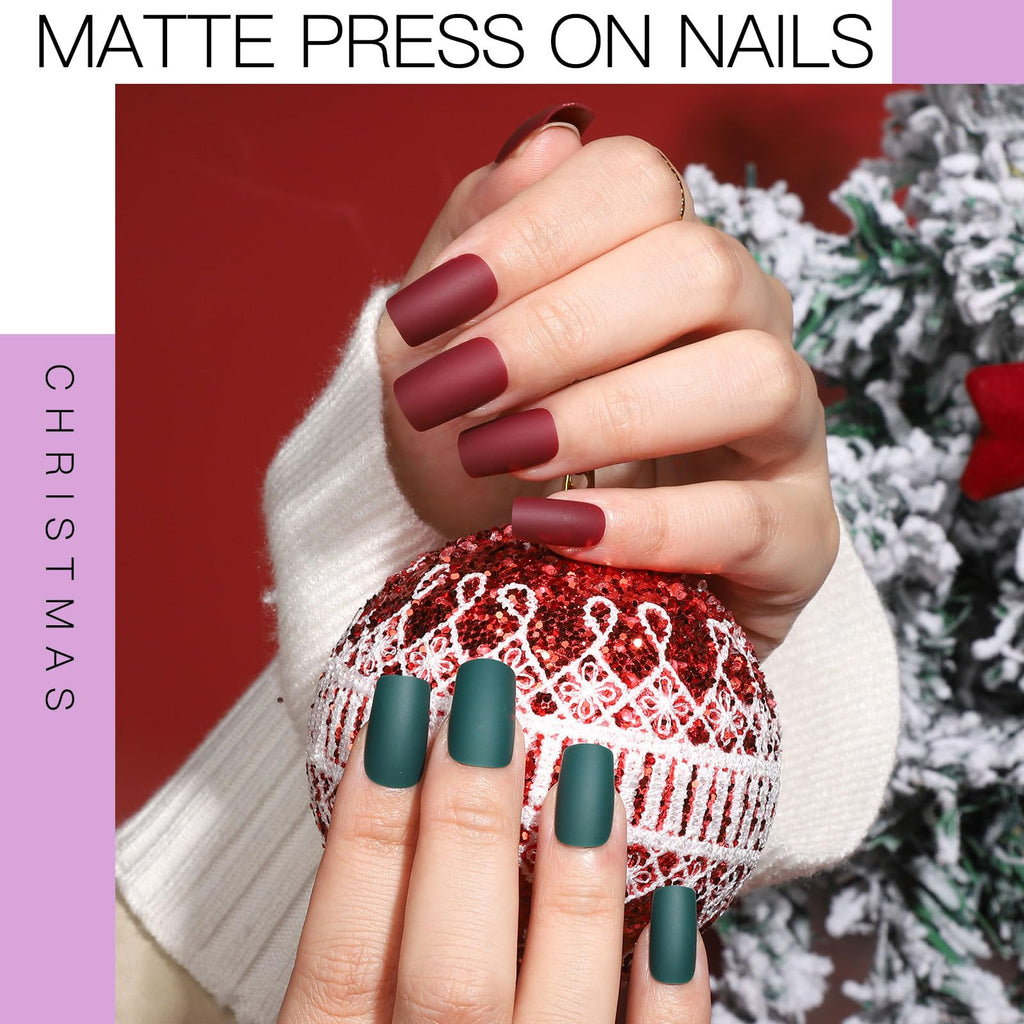 Teenitor Medium Square Press On Nails Kit – 576 Pcs, Glue, Tabs, Glitter & Matte Finishes