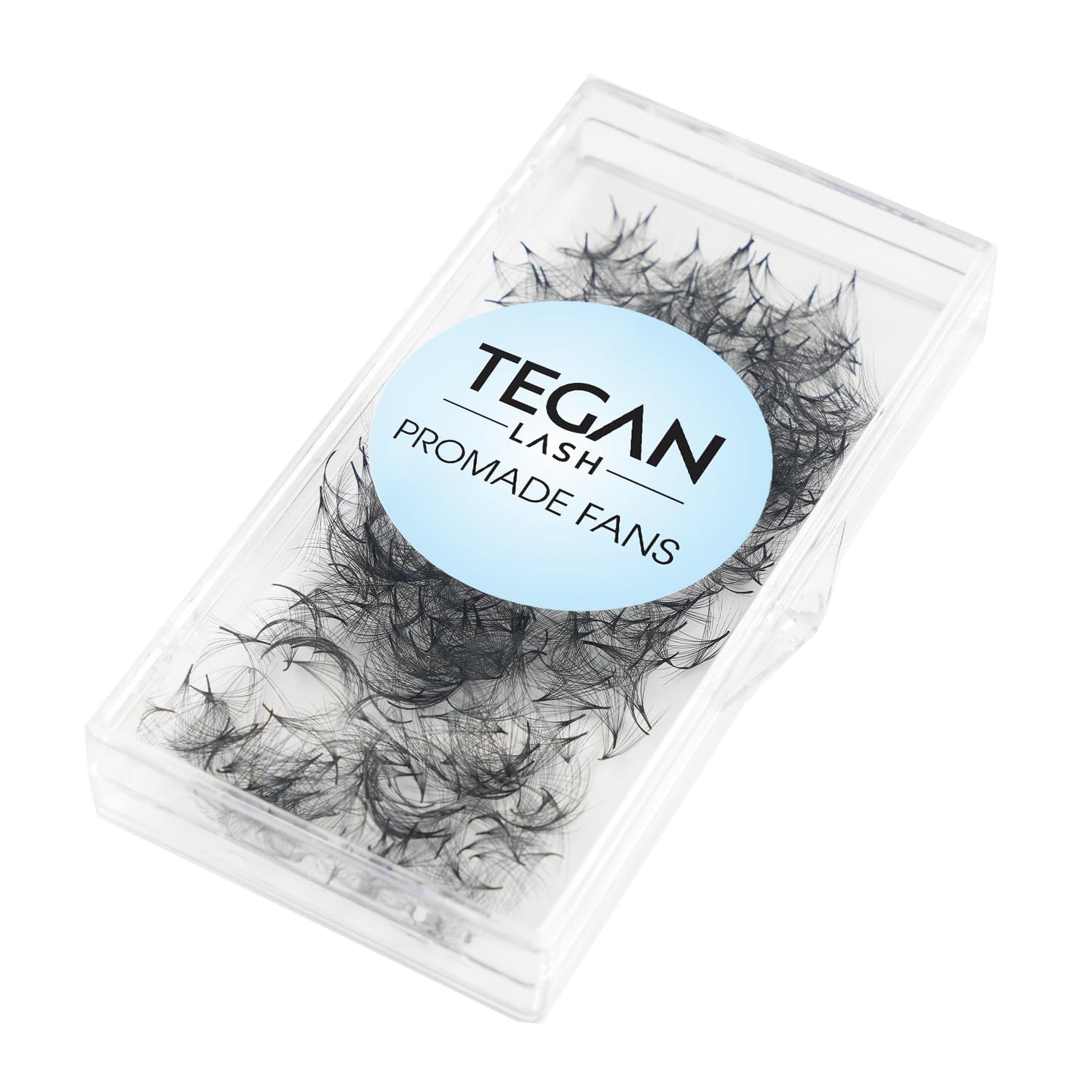 TEGAN LASH 500 Promade Fans Eyelash Extensions — Handmade 3D-16D, 0.03–0.07 Thick, C/CC/D Curl, 9–15mm