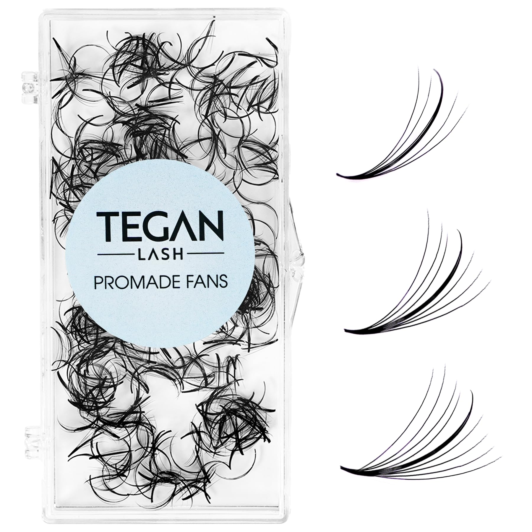 TEGAN LASH 500 Wispy Premade Fans – Eyelash Extensions (5D-9D), 0.05/0.07, 9-15mm
