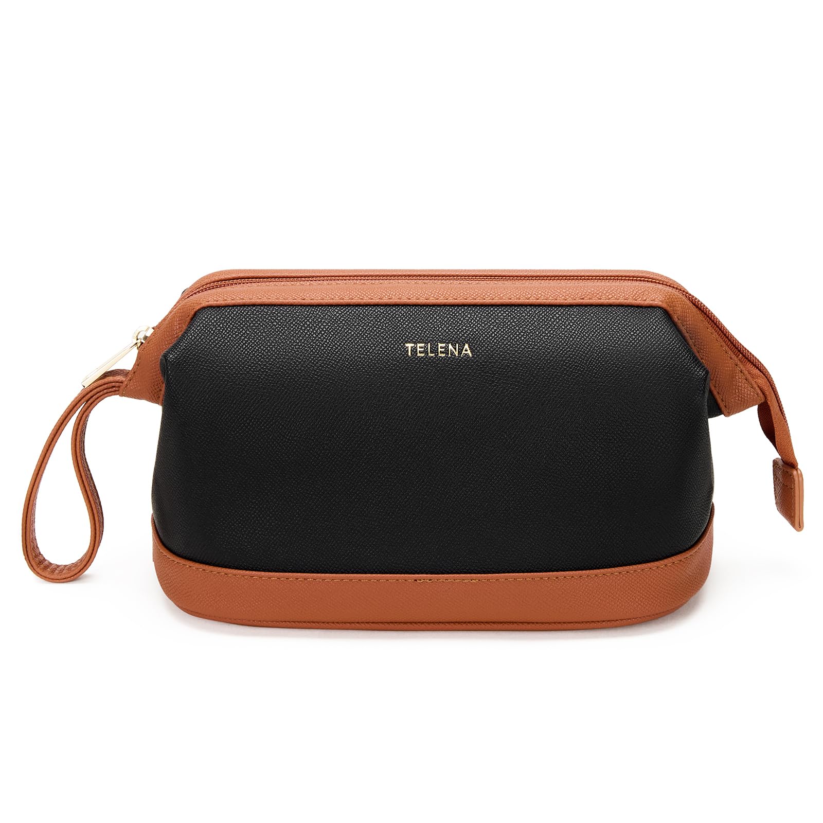 Telena Makeup Bag Large Capacity Travel Cosmetic Bag – Water-Resistant PU Leather, Portable Organizer