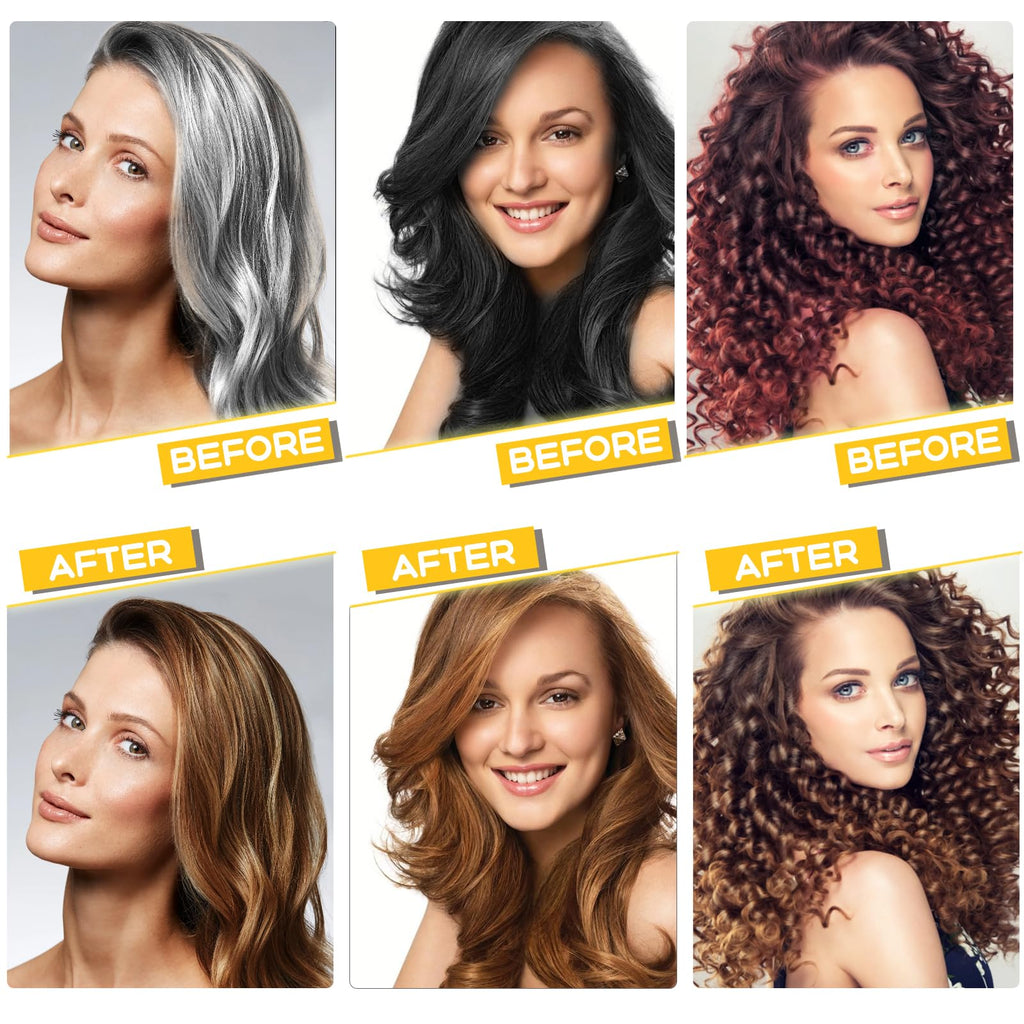 Temgofeau Hair Dye Shampoo for Gray Hair – 3-in-1 Herbal Chestnut 500ml