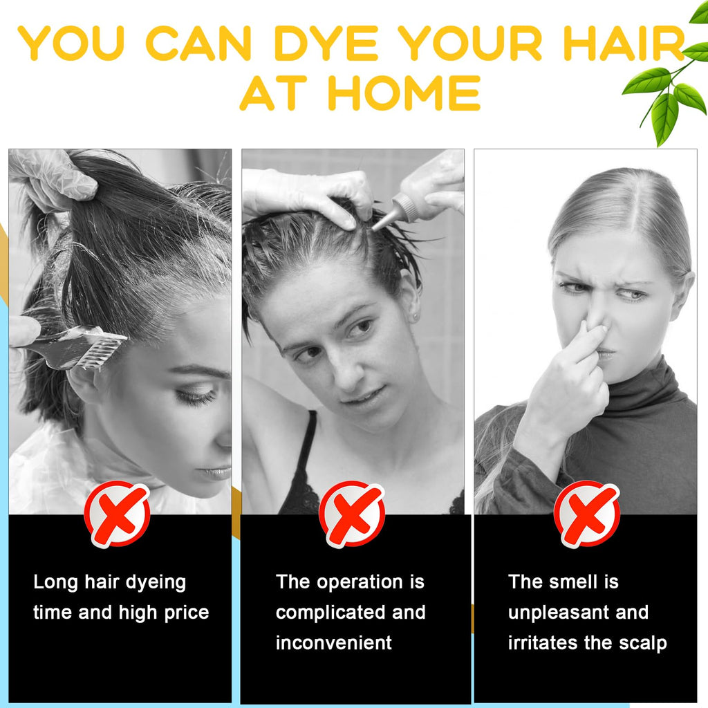 Temgofeau Hair Dye Shampoo for Gray Hair – 3-in-1 Herbal Chestnut 500ml