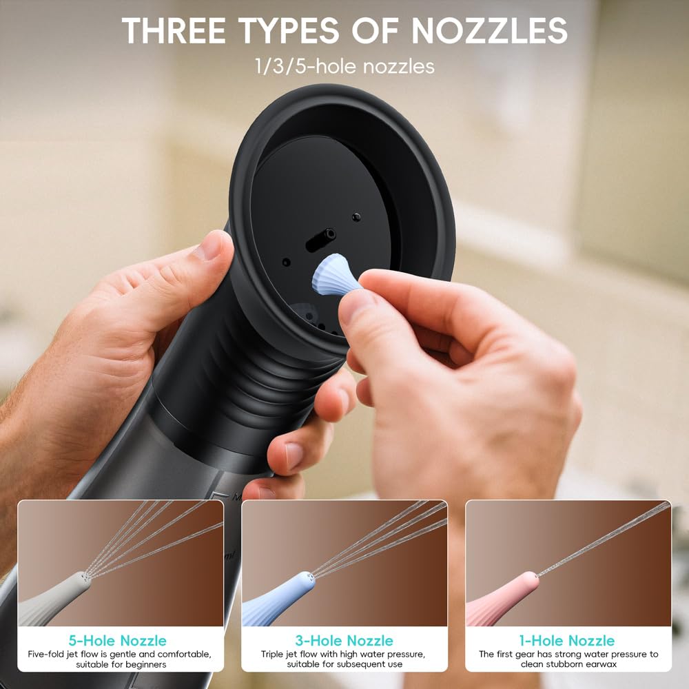Temodu Ear Wax Removal with LED Display - Rechargeable Ear Cleaner, 3 Modes, 12 Tips