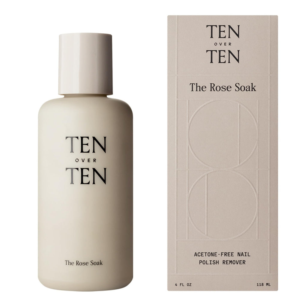 tenoverten The Rose Soak – Acetone-Free Nail Polish Remover | Clean, Natural, Non-Toxic (4 fl oz / 118 ml)