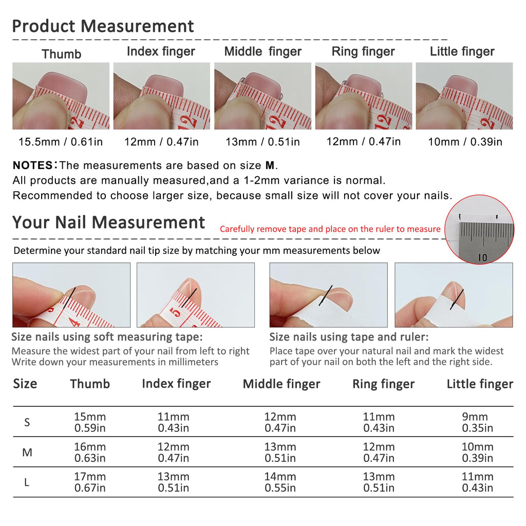 TENPAL Handmade Duck Nails Press On – Pink & Black French Tip with Rhinestone Edge (10PCS)