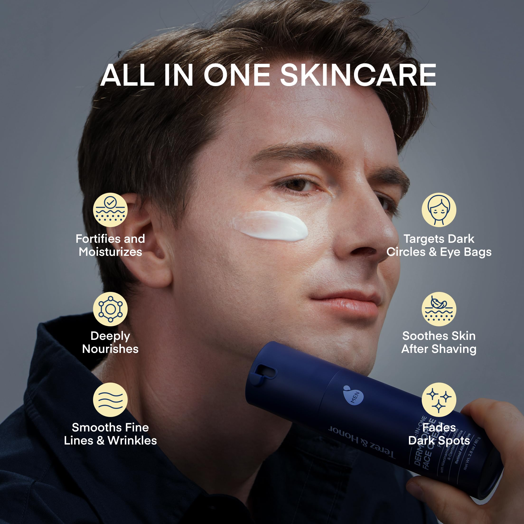 TEREZ & HONOR 6-in-1 Face Cream for Men | Korean DermForce Anti-Aging Moisturizer
