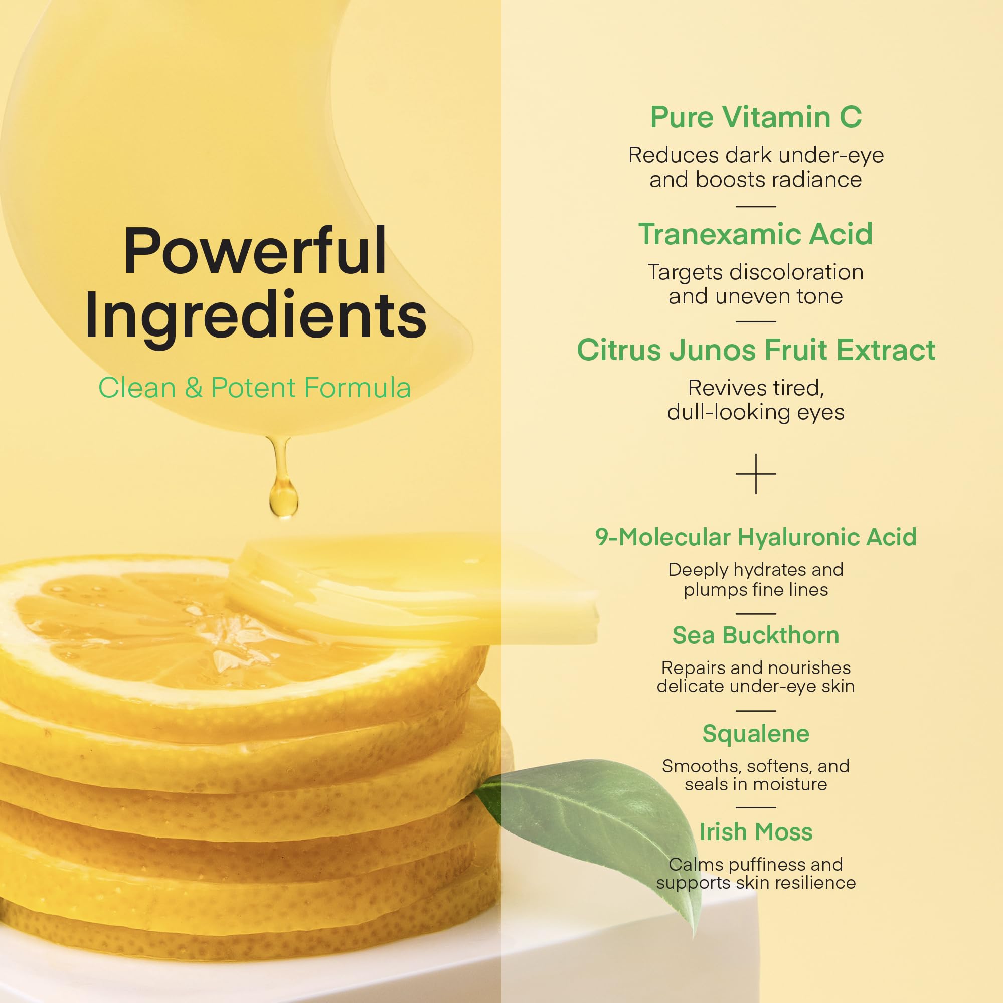 TEREZ & HONOR Vitamin C Eye Patches - 60 Pcs | Korean Brightening & Hydrating Under Eye Masks