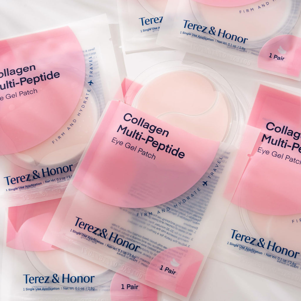TEREZ & HONOR Collagen Peptide Under Eye Patches – Korean Firming Hydration, 6 Pairs, Travel & Gift Ready