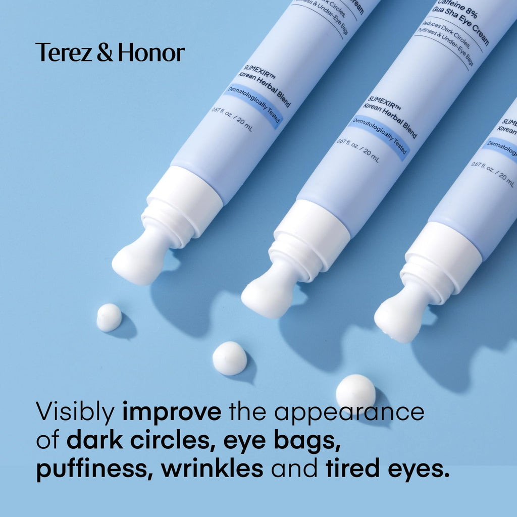 TEREZ & HONOR 2-Step Under Eye Patches + 8% Caffeine Eye Cream – 60 Pcs + 20mL