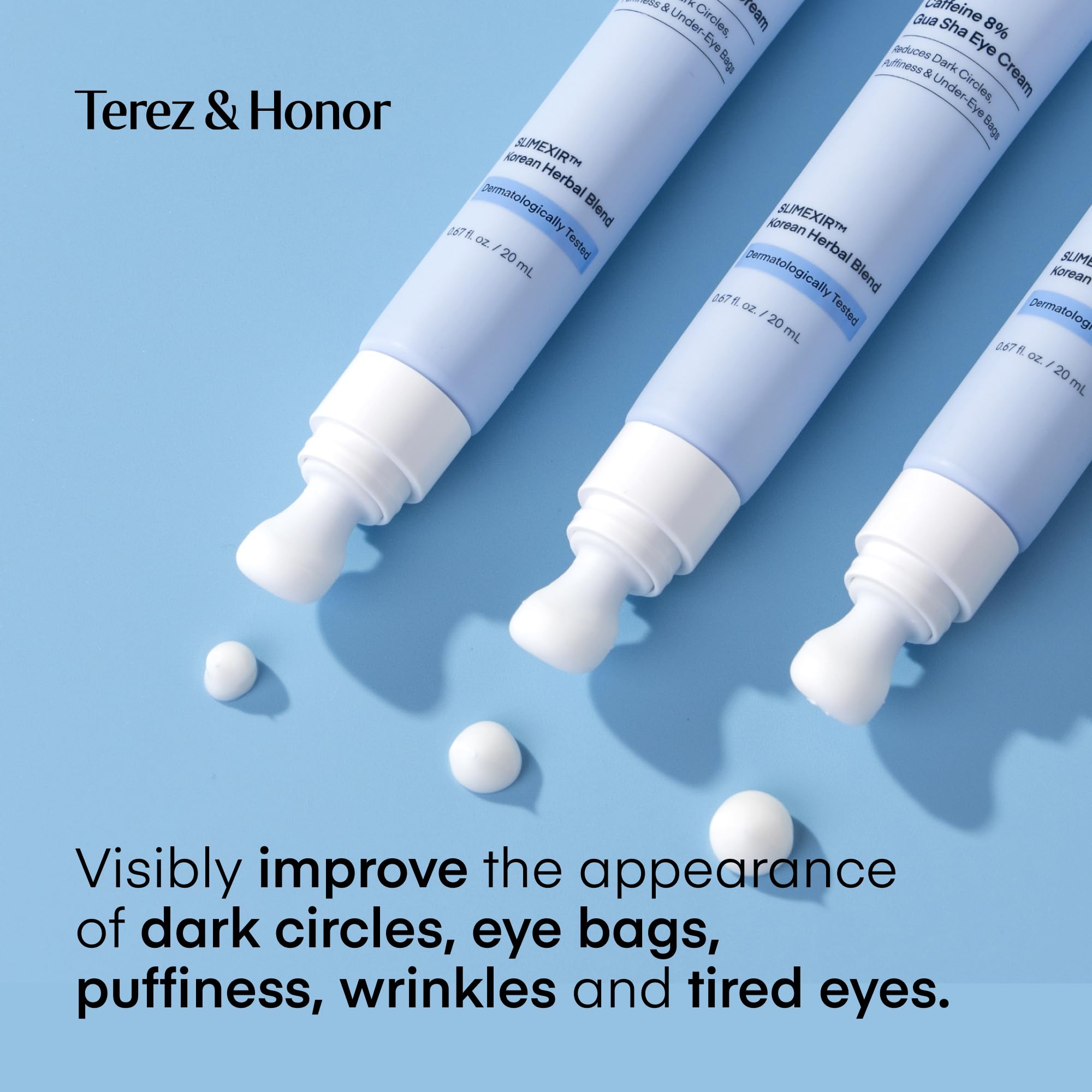 TEREZ & HONOR 2-Step Under Eye Patches + 8% Caffeine Eye Cream – 60 Pcs + 20mL