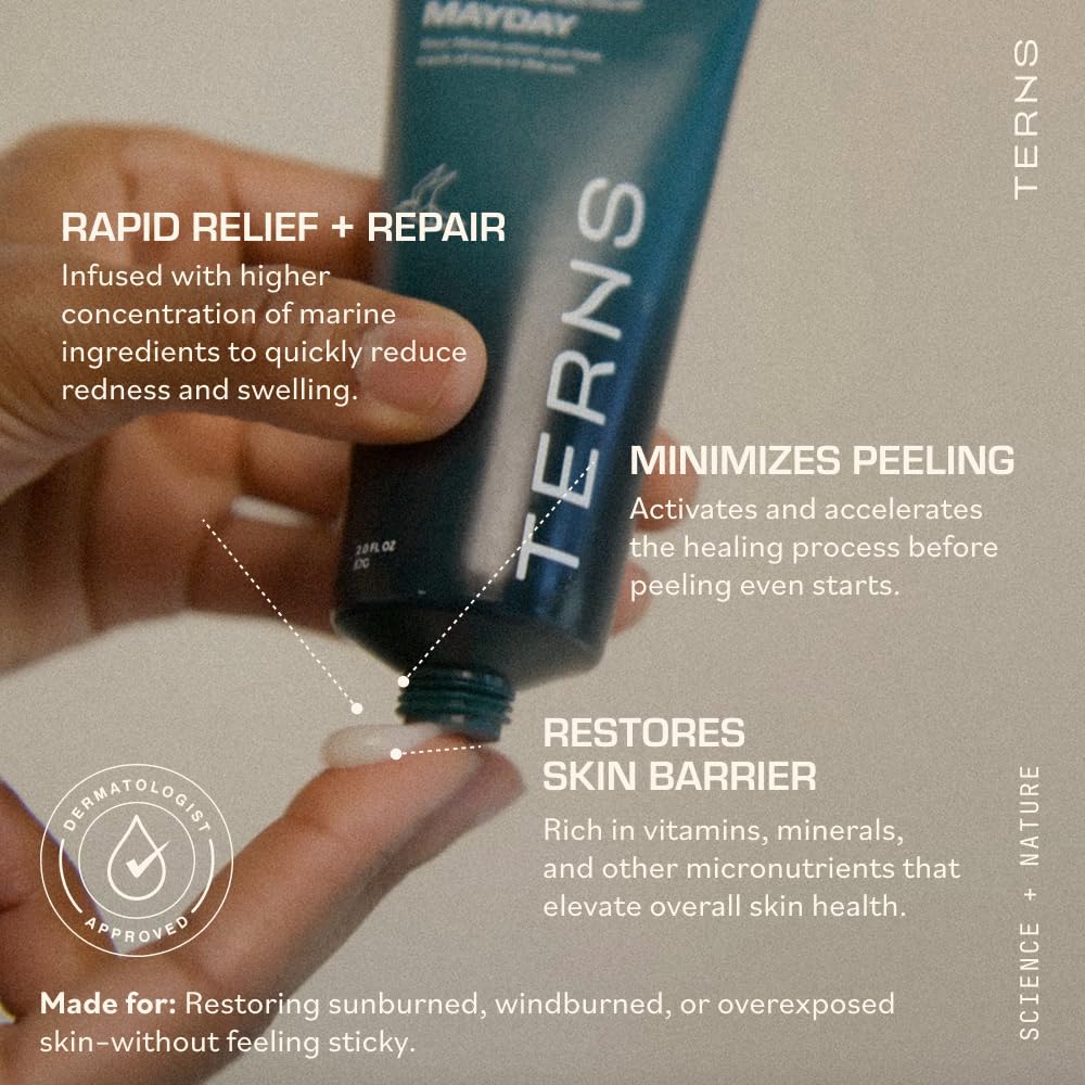 TERNS Mayday Intense After Sun Gel Cream – Fragrance-Free Sunburn Relief & Skin Repair (2 oz)