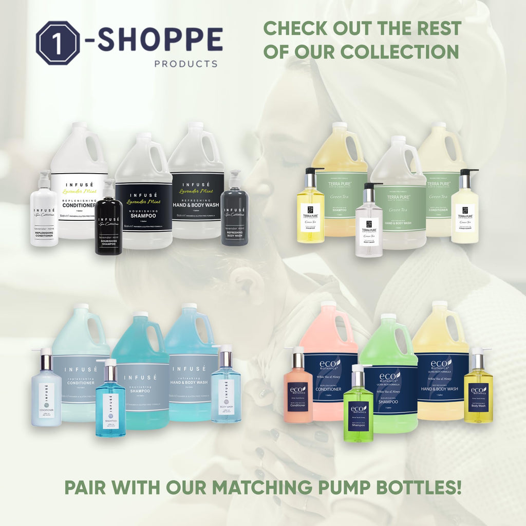Terra Pure Hotel Hand & Body Wash – Refill Set (Four Gallons) for Dispensers | Paraben Free & Natural