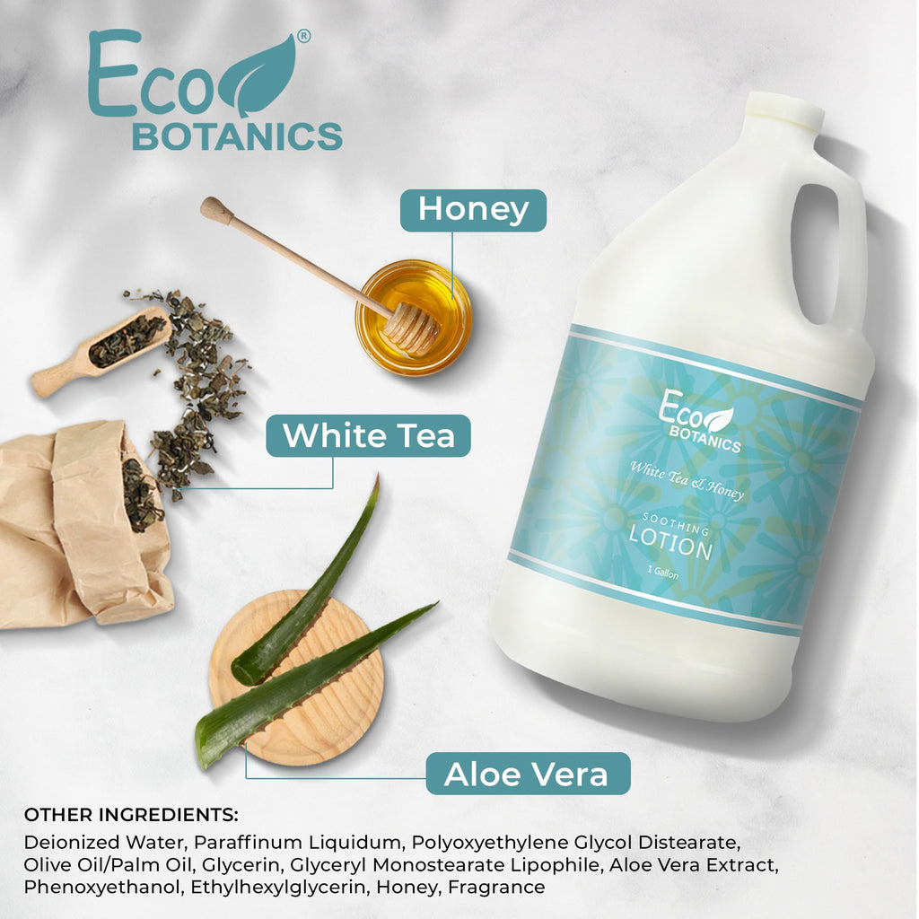 Terra Pure Eco Botanics Natural Lotion with Raw Honey & White Tea | 4-Gallon Bulk Hospitality Toiletries for Airbnb, Hotels, and Homes