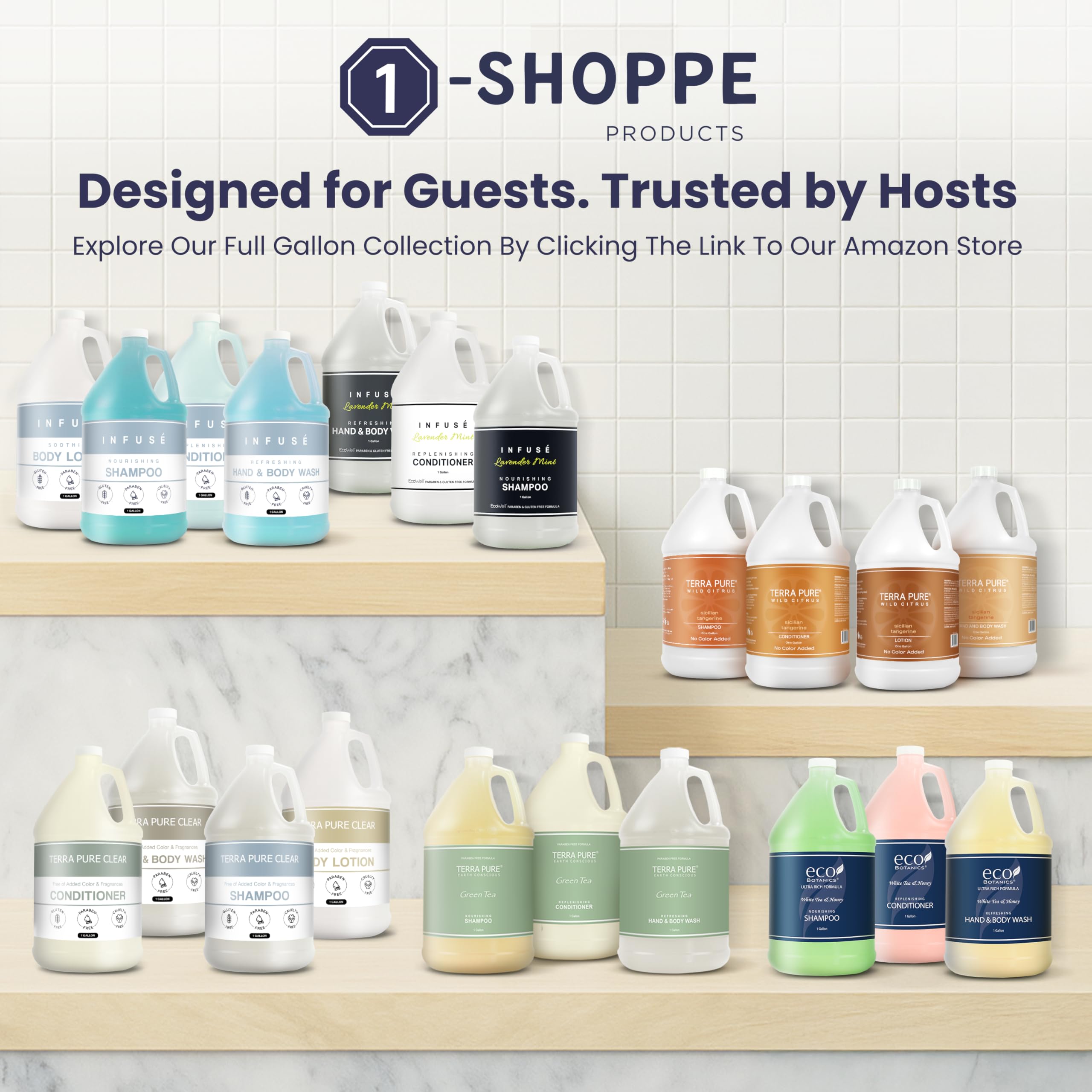 Terra Pure Eco Botanics Natural Shampoo – Raw Honey & White Tea, 1-Gallon Bulk