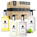 Terra Pure Ecobox Amenities Kit – Green Tea Soap, Shampoo, Conditioner, Body Lotion & Body Wash (10.14 oz) | Hotel Bulk
