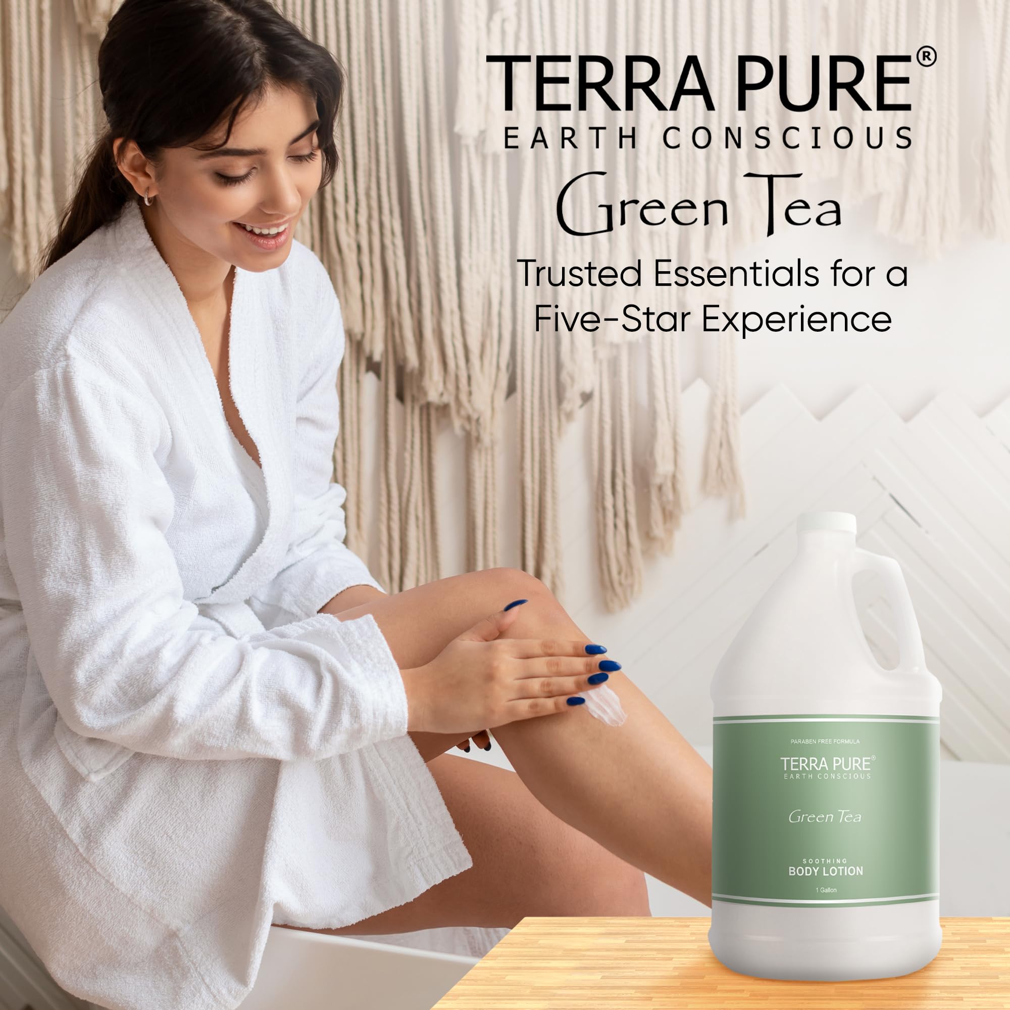 Terra Pure Green Tea Hotel Body Lotion - 1 Gallon for Hotels & Vacation Rentals | Refill Dispensers