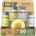 Terra Pure Hotel Soaps & Toiletries Bulk Set – 150-Piece Guest Room Amenities Kit | 1-Shoppe
