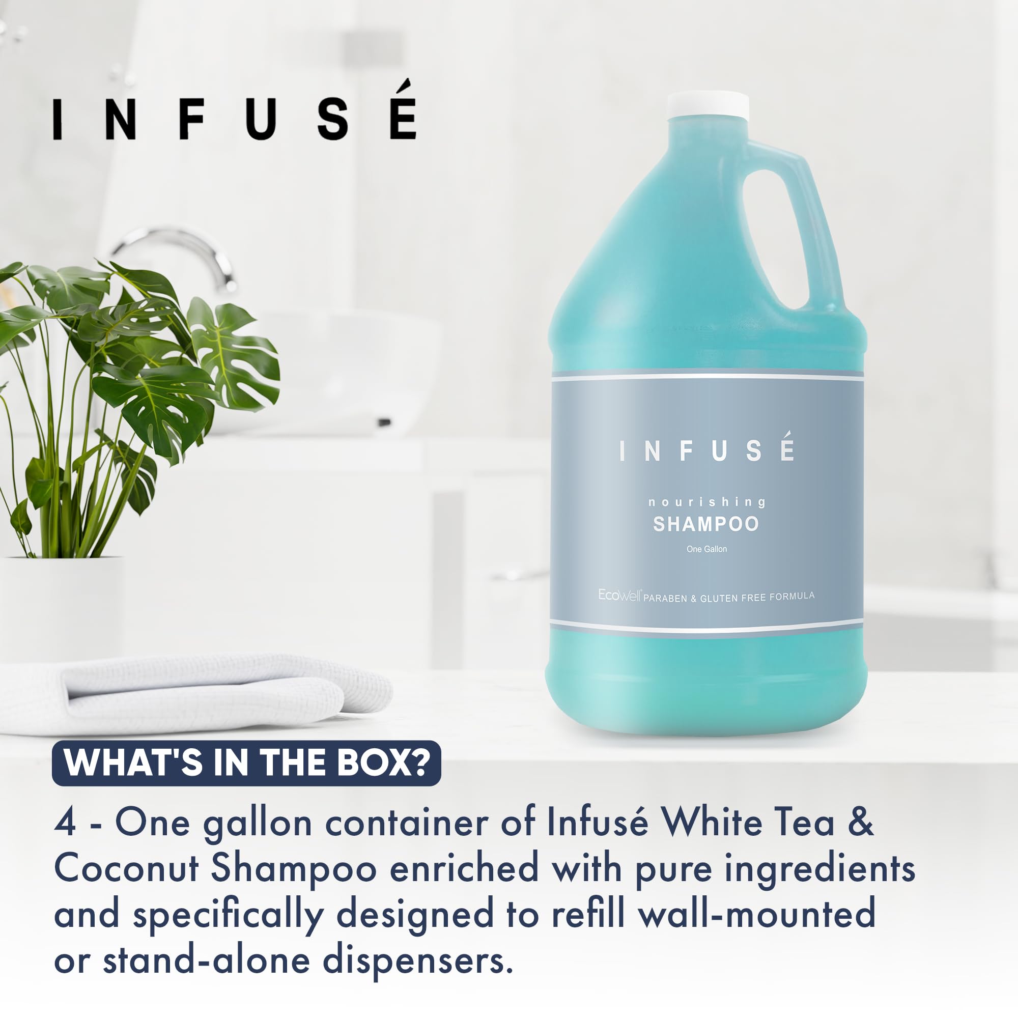 Terra Pure Infuse Hotel Shampoo - 1 Gallon (Set of 4) for Refill Dispensers