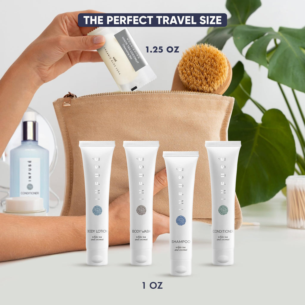 Terra Pure Infuse White Tea & Coconut Hotel Toiletries Bulk Set — 300 Pieces for Airbnb | 1-Shoppe