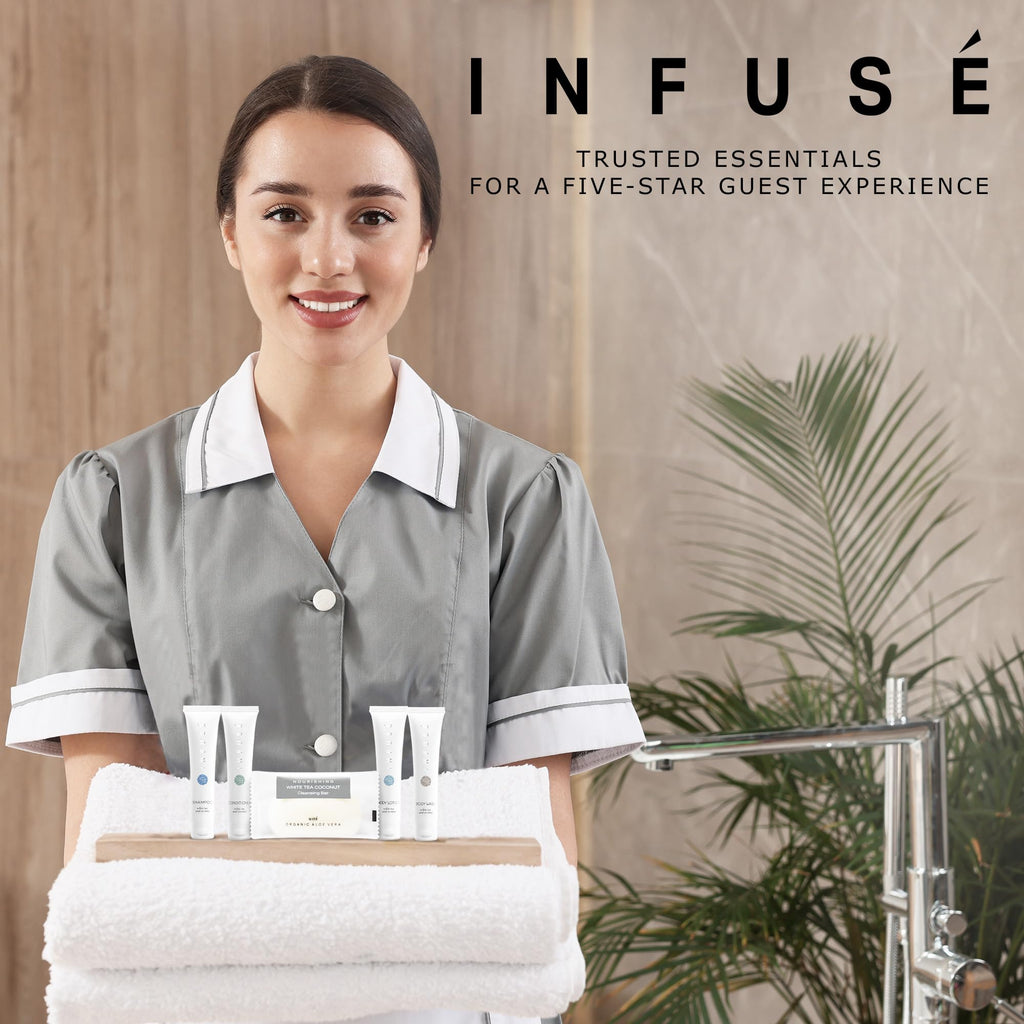 Terra Pure Infuse White Tea & Coconut Hotel Toiletries Bulk Set – 75 Travel-Size Pieces