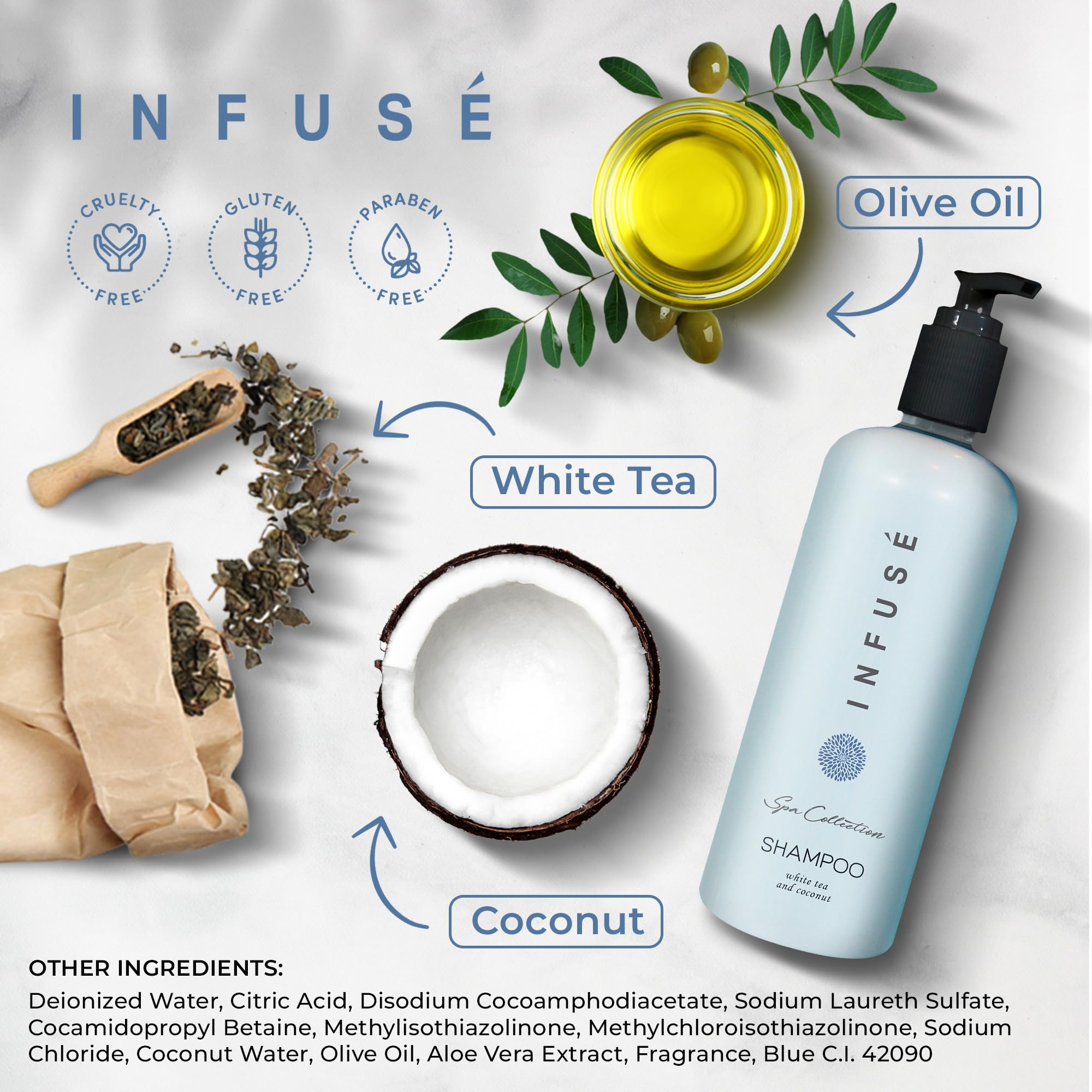 Terra Pure Infuse White Tea & Coconut Shampoo – 400 ml SINGLE