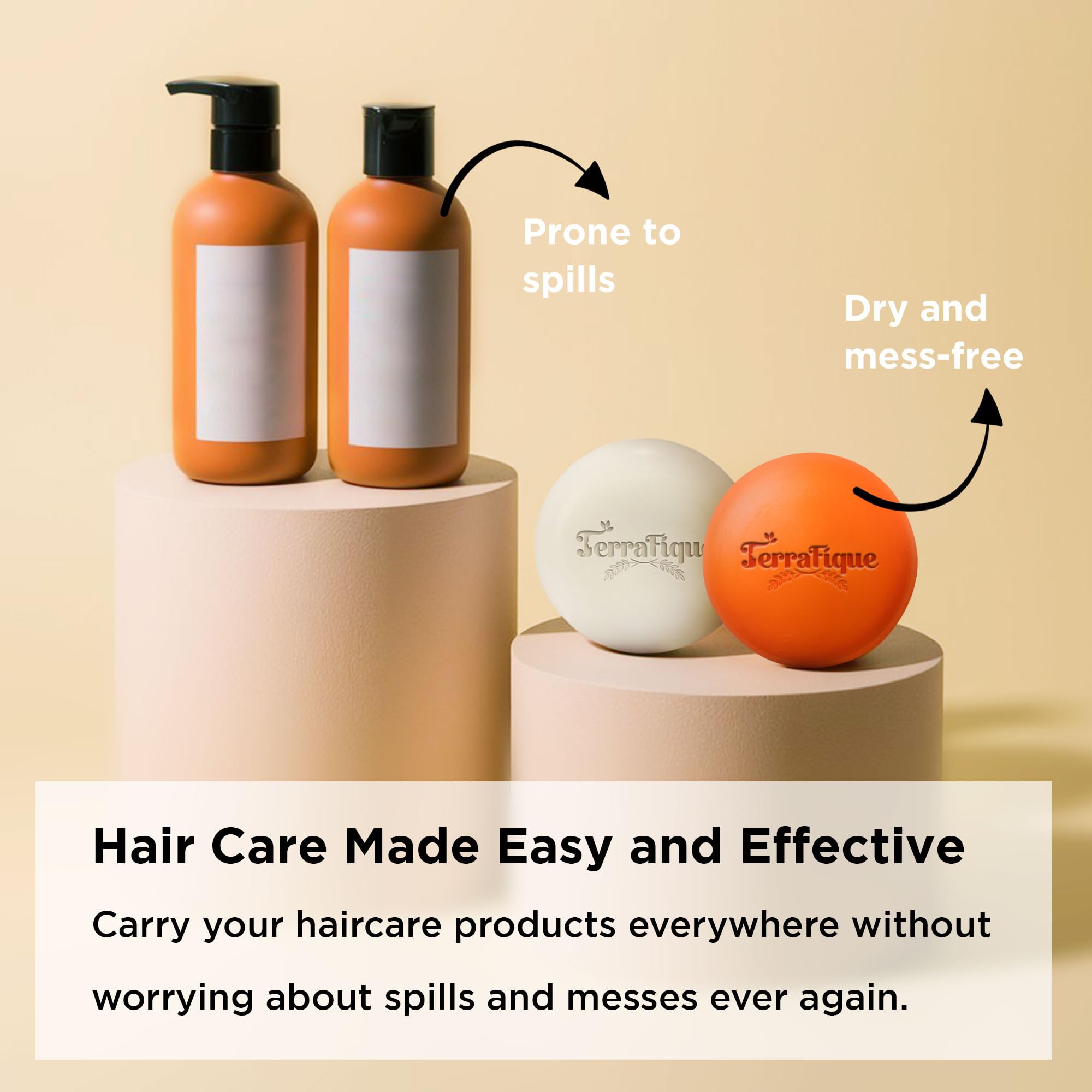 Terrafique Rice Water Shampoo & Conditioner Bar Set – Citrus, Travel-Friendly