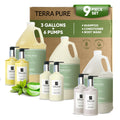 Terra Pure Gallon & Dispenser Set | All-In-Kit for Hotels – Shampoo, Conditioner & Body Wash