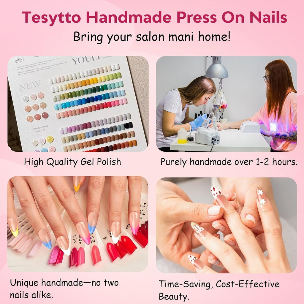 Tesytto Nightmare Before Christmas Ghost Nails – 3D Halloween Press-On Kit